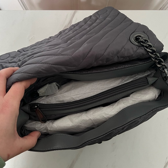 Rebecca Minkoff | Edie Nylon Jumbo Flap Bag in Gray - Picture 4 of 7